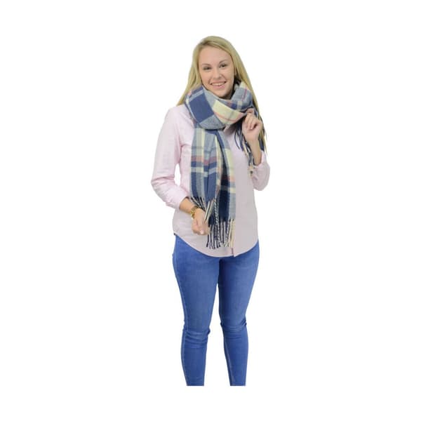 HyFASHION Womens/Ladies Tartan Supersoft Winter Scarf Navy/Fig/White One Size