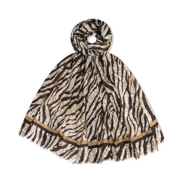 Fox - Scarf JY2201-07WJ Zebra Mörkbrun One Size