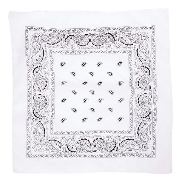Bandana, mønstret - hvid