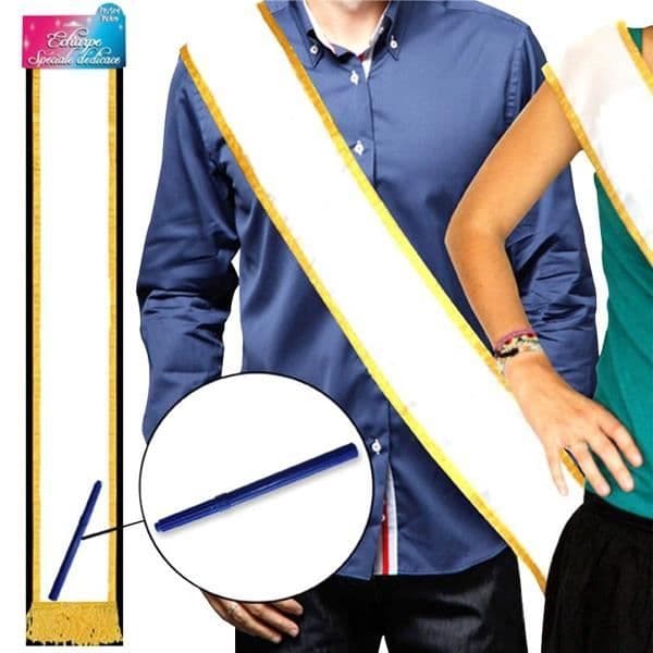 Anpassningsbar Miss or Mister halsduk - 100 % polyester - ensam vuxen - tuschpenna medföljer
