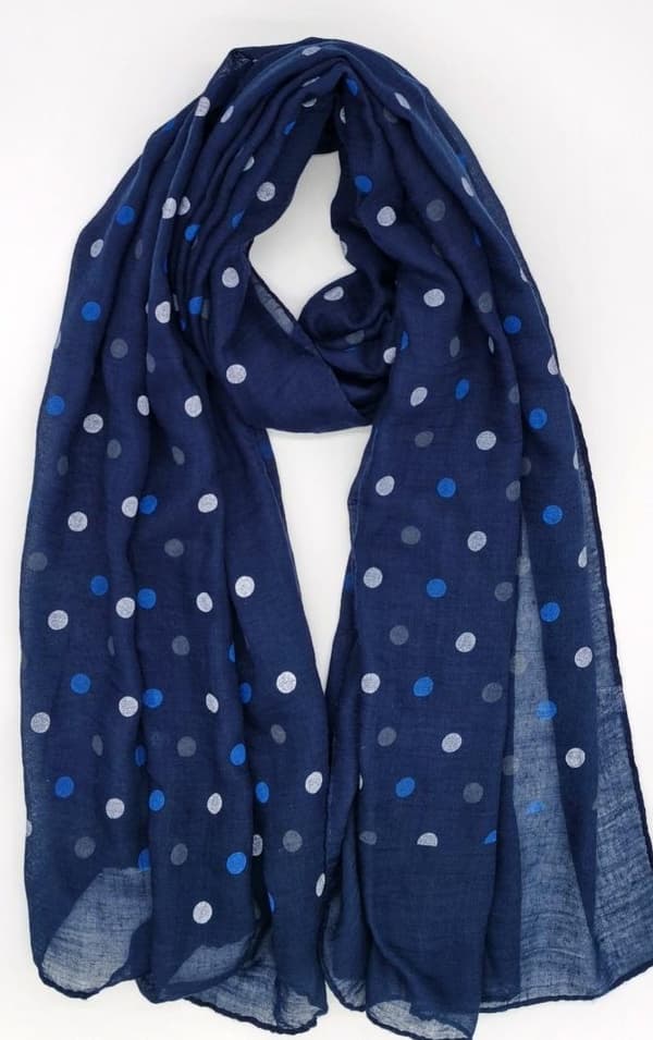 M&P - Scarf G-12 120-58 Prickig Mörkblå One Size