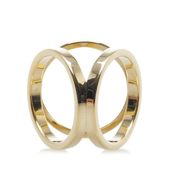 Pre-owned Hermes Trio Scarf Ring Gold