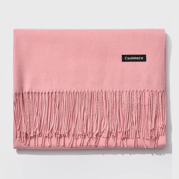 Vaalea pinkki/beige huivi - jäljitelmä kashmirhuivi
