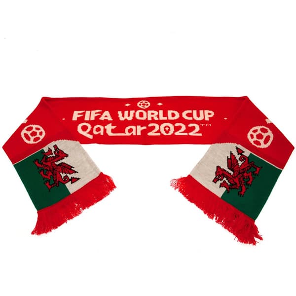 Fifa World Cup 2022 Wales Scarf Red/White/Green One Size