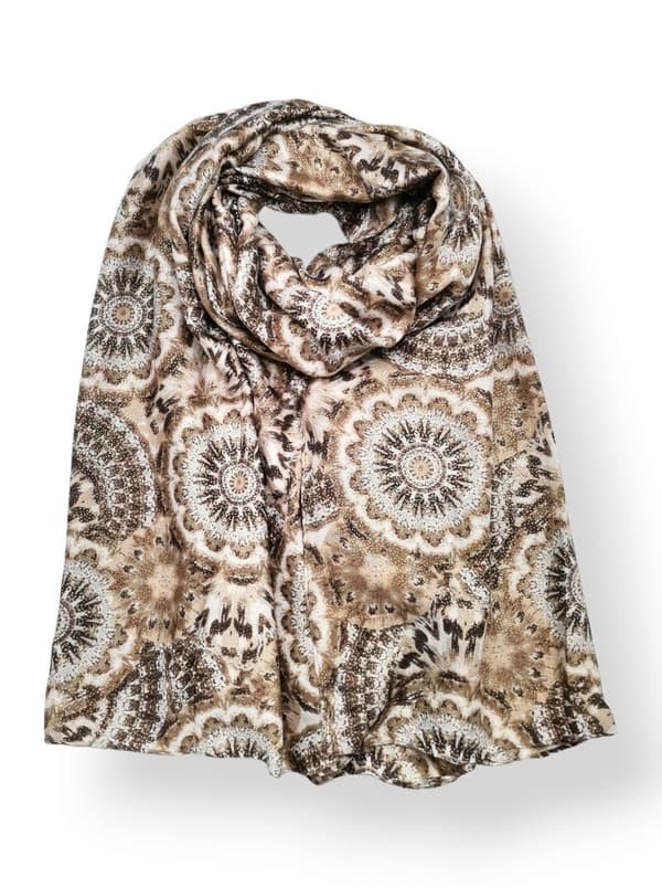 Kingdom - Scarf BA0643 Cirkelmönstrad Mörkbeige One Size