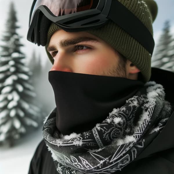 Halsvärmare för skidåkning och snowboard - Microfiber - Svart