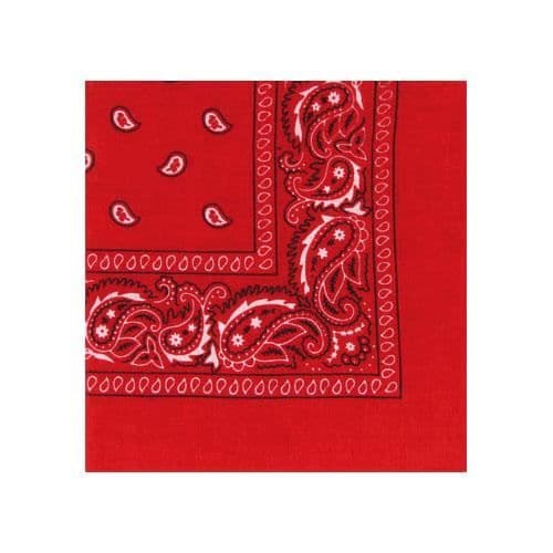 Set med 12 röda bandanas i polyester för kvinnor - Vintage och trendig stil - Mått 57x57cm