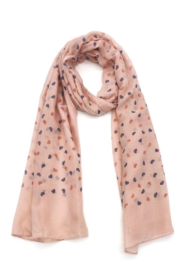 M&P - Scarf G08-55/G08-56 108-56 Små hjärtan Gammelrosa One Size