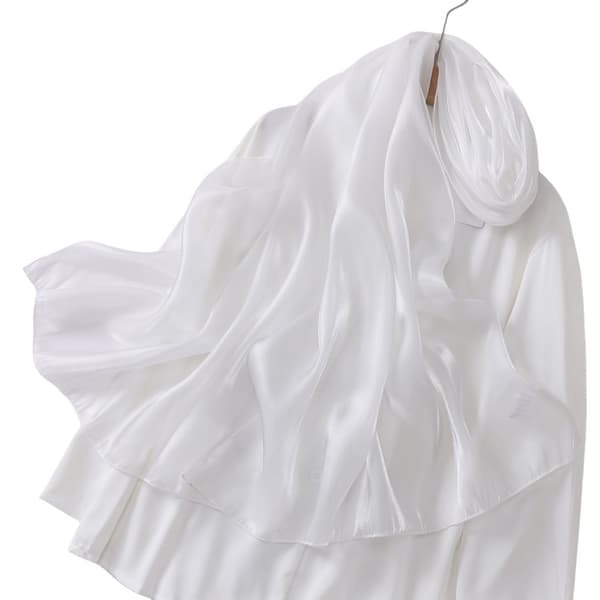 INF Tyylikäs organza-huivi Valkoinen