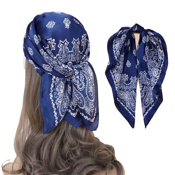 INF Silk Feel Scarf Marinblå
