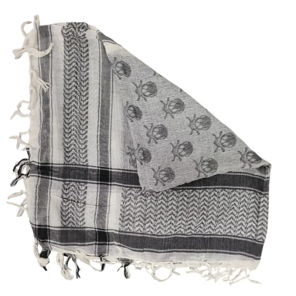 Palæstina Sjal keffiyeh Skulls hvid og sort