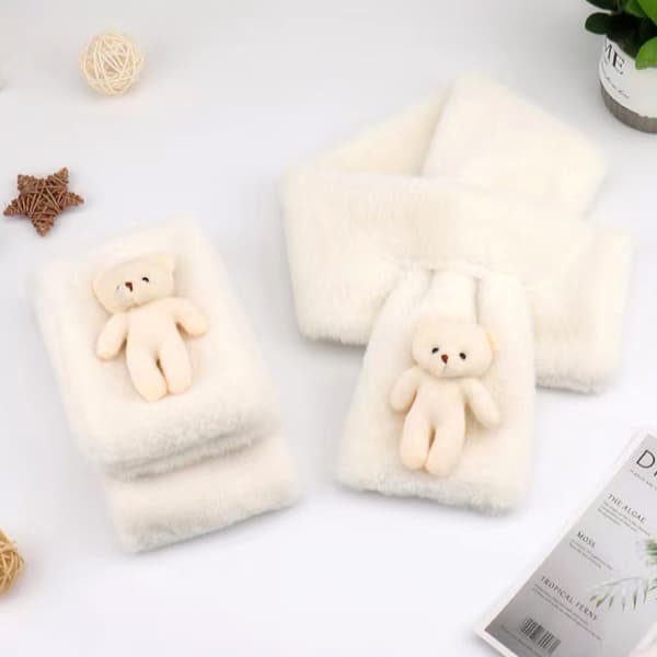 INF Pehmeä ja mukava pehmohuivi - White Bear Design