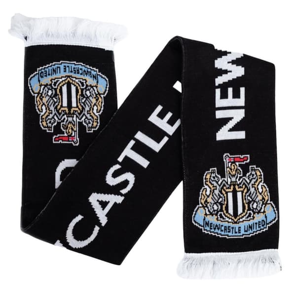 Newcastle United FC Crest Scarf Black/White/Blue/Gold One Size