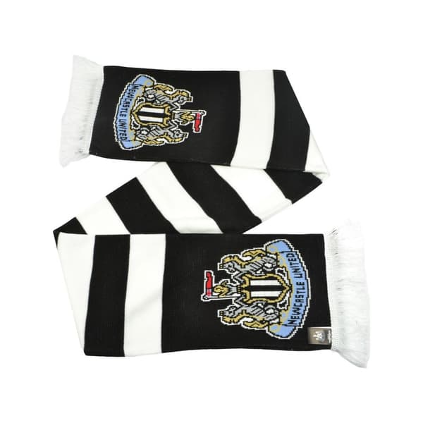 Newcastle United FC Unisex Adult Narrow Stripe Scarf Black/White/Blue One Size