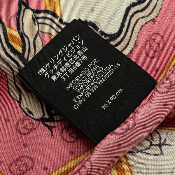 Pre-owned Gucci GG Snake Silk Scarf Pink