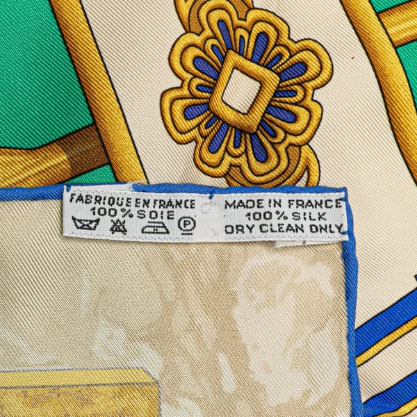 Pre-owned Hermès Carpe Diem Silk Scarf Yellow