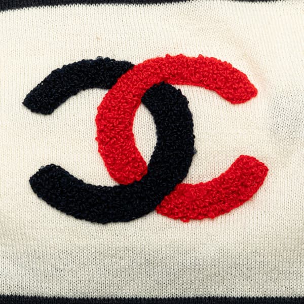 Pre-owned Chanel CC Cotton Scarf White