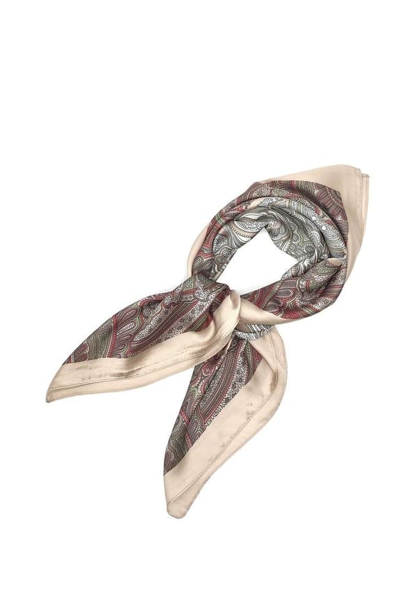 M&P - Scarf 70SF79 703-79 Kvadratisk, Paisleyaktig Beige One Size