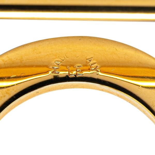 Pre-owned Celine Gold Plated Logo Scarf Ring Gold