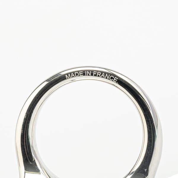 Pre-owned Hermès Palladium Plated Collier de Chien Scarf Ring Silver