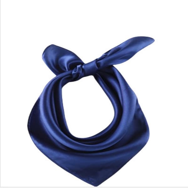 Elegantti silkkikaulaliina naisille - monipuolinen kevät/syksy muotiasuste Sininen