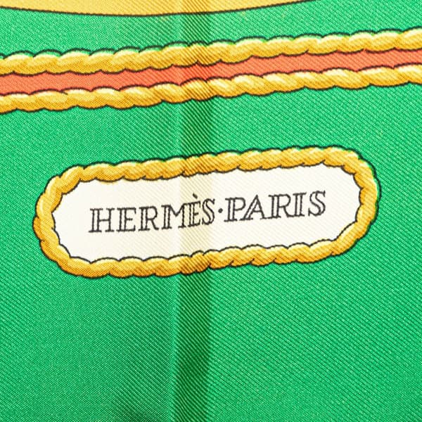 Pre-owned Hermès Hommage a Charles Garnier Silk Scarf Green