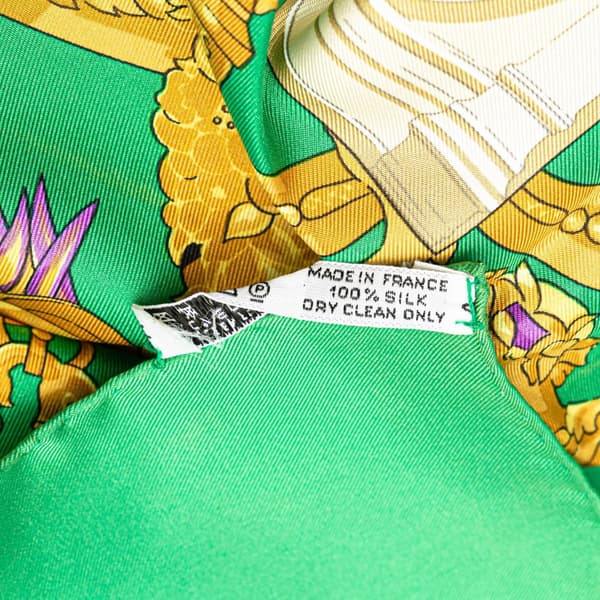 Pre-owned Hermès Hommage a Charles Garnier Silk Scarf Green