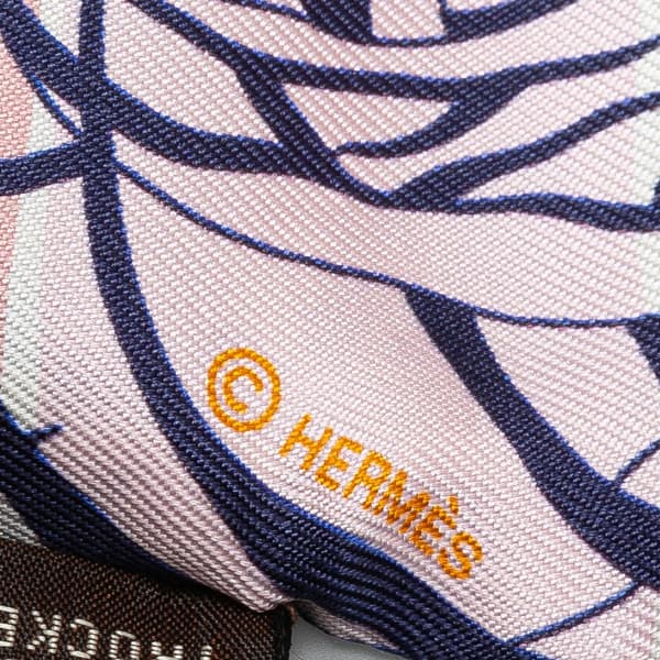 Pre-owned Hermès Jungle Love Rainbow Silk Twilly Scarf Orange