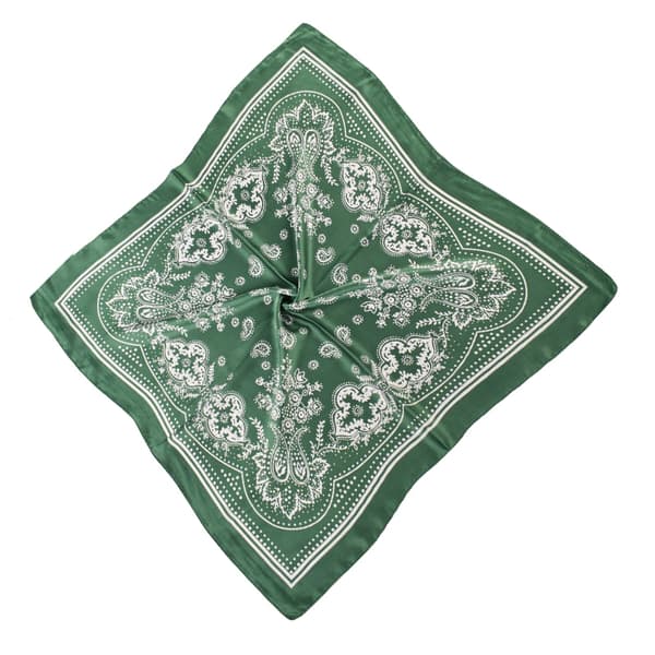 INF Elegant Paisley Square Scarf - 70x70cm Marinblå Grön
