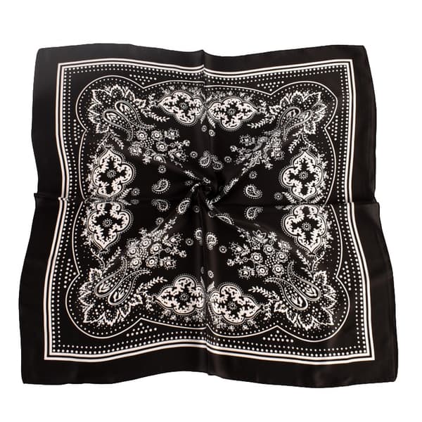 INF Elegant Paisley Square tørklæde - 70x70cm Marineblå