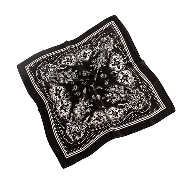 INF Tyylikäs Paisley Square -huivi - 70x70cm laivastonsininen Musta