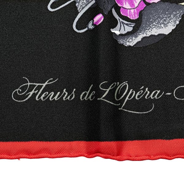 Pre-owned Hermès Fleurs de L'Opera Silk Scarf Black