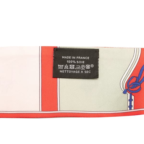 Pre-owned Hermès Camalis Silk Twilly Scarf Orange
