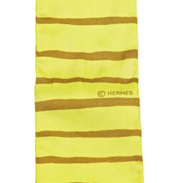 Pre-owned Hermès Mediterranean Twilly Silk Scarf Green
