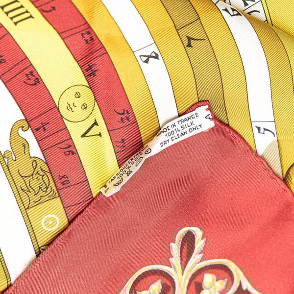 Pre-owned Hermès Astrologie Dies et Hore Silk Scarf Red