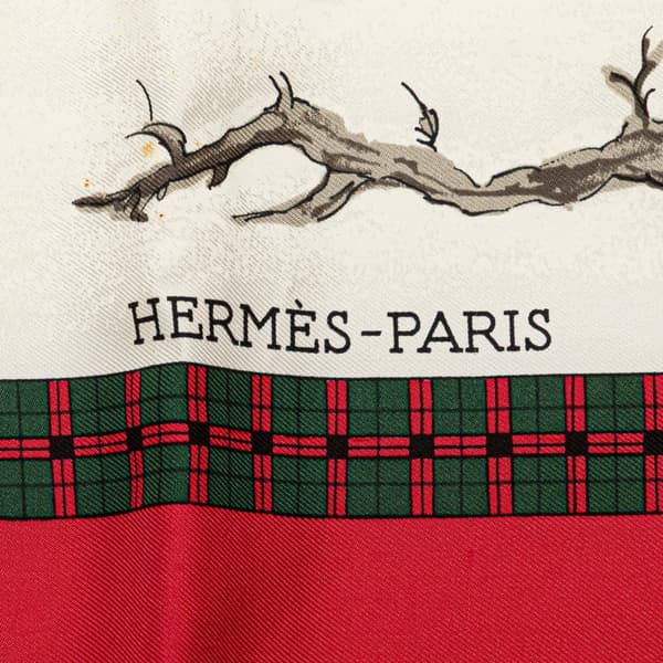 Pre-owned Hermès Bull & Mouth Western Coach Office Silk Scarf Red