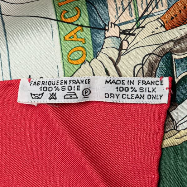 Pre-owned Hermès Bull & Mouth Western Coach Office Silk Scarf Red