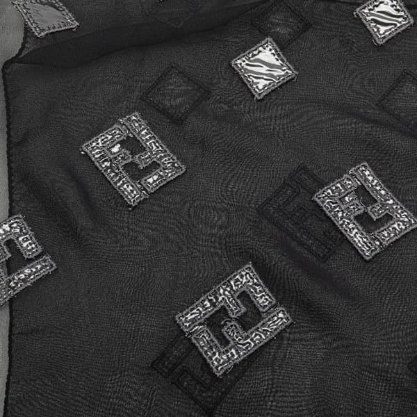 Pre-owned Fendi Zucca Polyester Scarf Gray