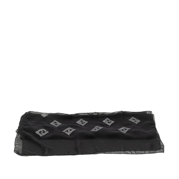 Pre-owned Fendi Zucca Polyester Scarf Gray