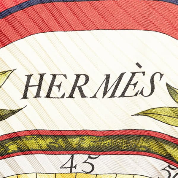 Pre-owned Hermès Parmi Les Fleurs Je Compte Les Heures Plisse Silk Scarf Blue