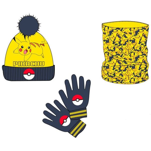 Sjal, mössa och handskar Nintendo Pokémon Pikachu