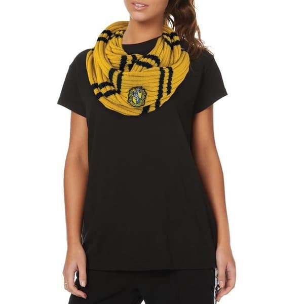 Cinereplikor - Harry Potter - Infinity Scarf - Ultra Mjuk - Officiell licens - Hufflepuff House - 190 cm - Gul och svart