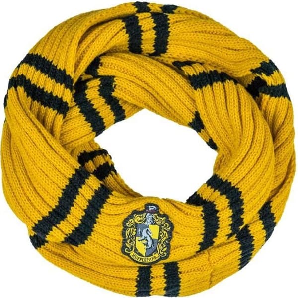 Cinereplikor - Harry Potter - Infinity Scarf - Ultra Mjuk - Officiell licens - Hufflepuff House - 190 cm - Gul och svart