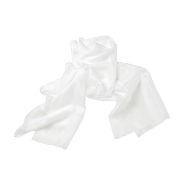Sidenatt i silk P06 - Märke - Modell - Färg Vit - 100% silk - Dimensioner 45 cm x 180 cm