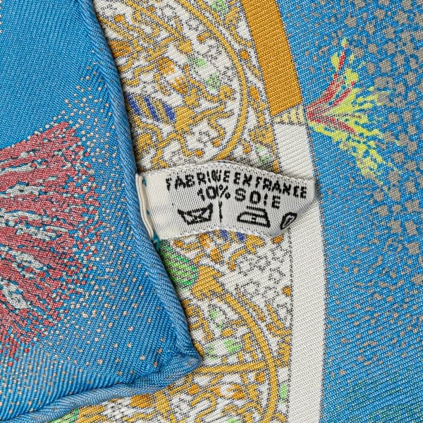 Pre-owned Hermès Feux D Artifice Silk Scarf Blue