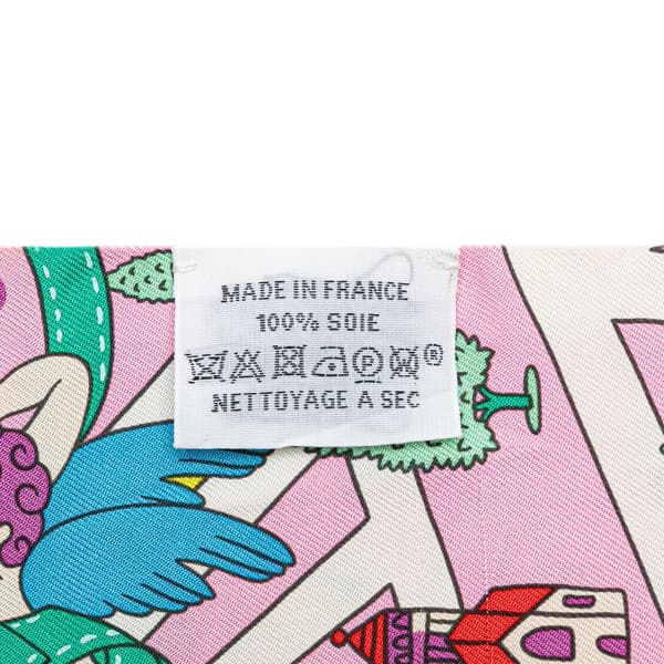 Pre-owned Hermès Les Nouveaux Amoureux de Paris Twilly Silk Scarf Pink