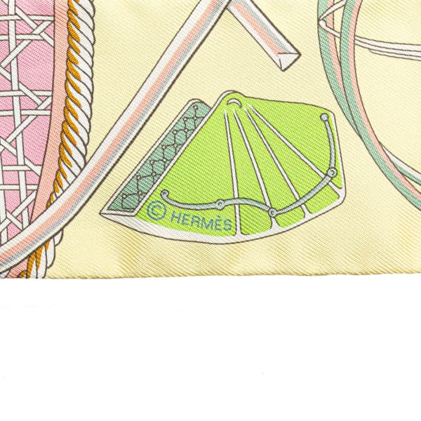 Pre-owned Hermès Les Voitures a Transformation Twilly Silk Scarf Pink