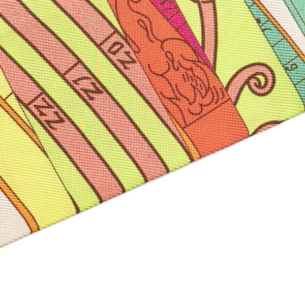 Pre-owned Hermès Astrologie Nouvelle Silk Twilly Scarf Orange