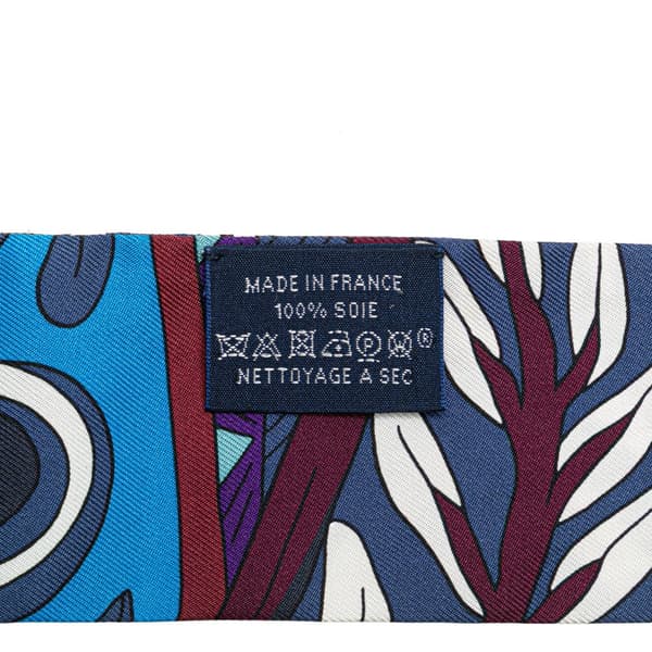 Pre-owned Hermès Le Jardin de La Maharani Silk Twilly Scarf Blue