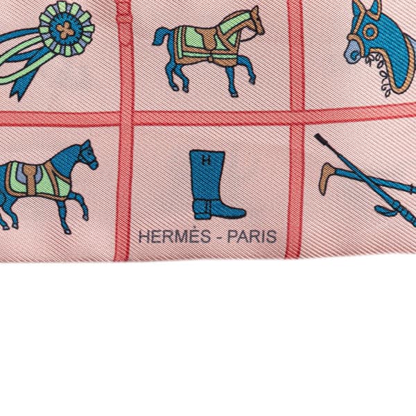 Pre-owned Hermès Couvertures Et Tenues De Jour Twilly Silk Scarf Pink